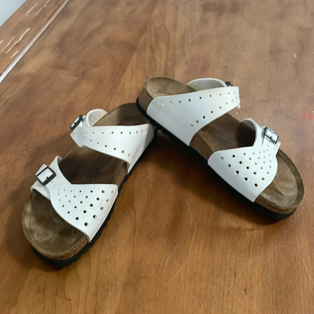 Birkenstock Birki’s Padded Slide Sandal White Freeport Size 8   39